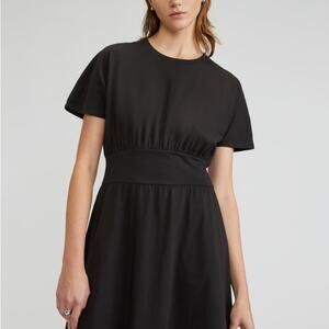 Everlane The Organic Cotton Waisted Dress in black Size S NWOT